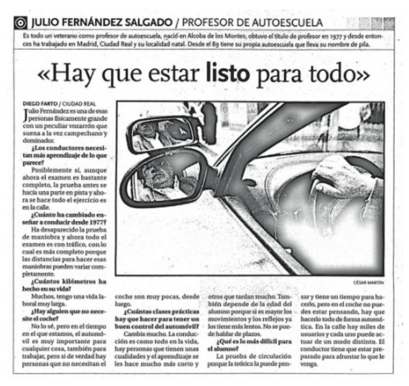 Entrevista histórica a Julio Fernández Salgado, fundador de Autoescuela Julio